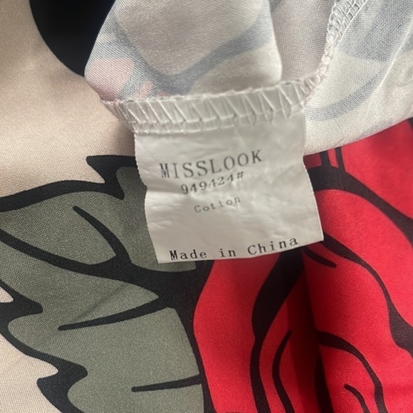 Miss Look Ladies Shirt Top Skeletons & Roses button down size XL - Picture 6 of 6